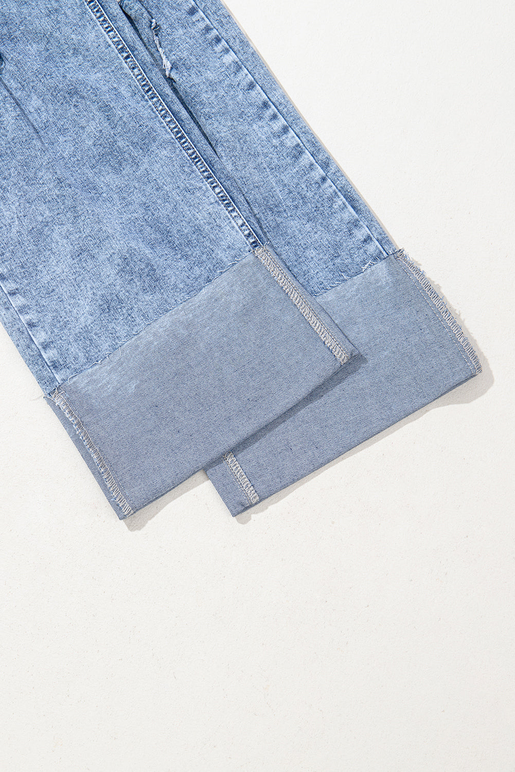 Ashleigh Blue Mineral Wash Bottom Cuff Distressed Wide Leg Jeans-Bottoms/Jeans-[Adult]-[Female]-2022 Online Blue Zone Planet