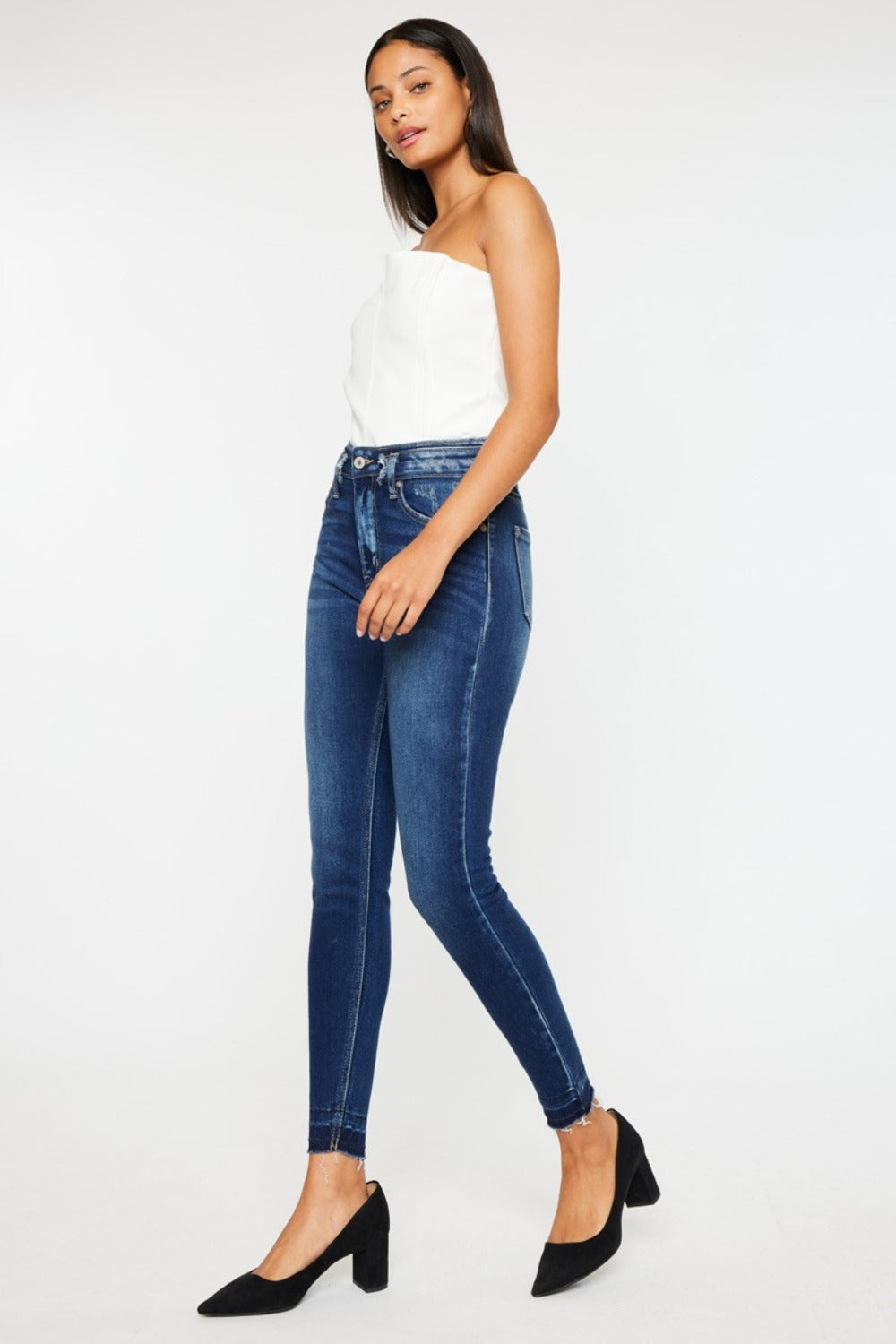 Kancan Full Size High Rise Ankle Skinny Jeans-BOTTOMS SIZES SMALL MEDIUM LARGE-[Adult]-[Female]-2022 Online Blue Zone Planet