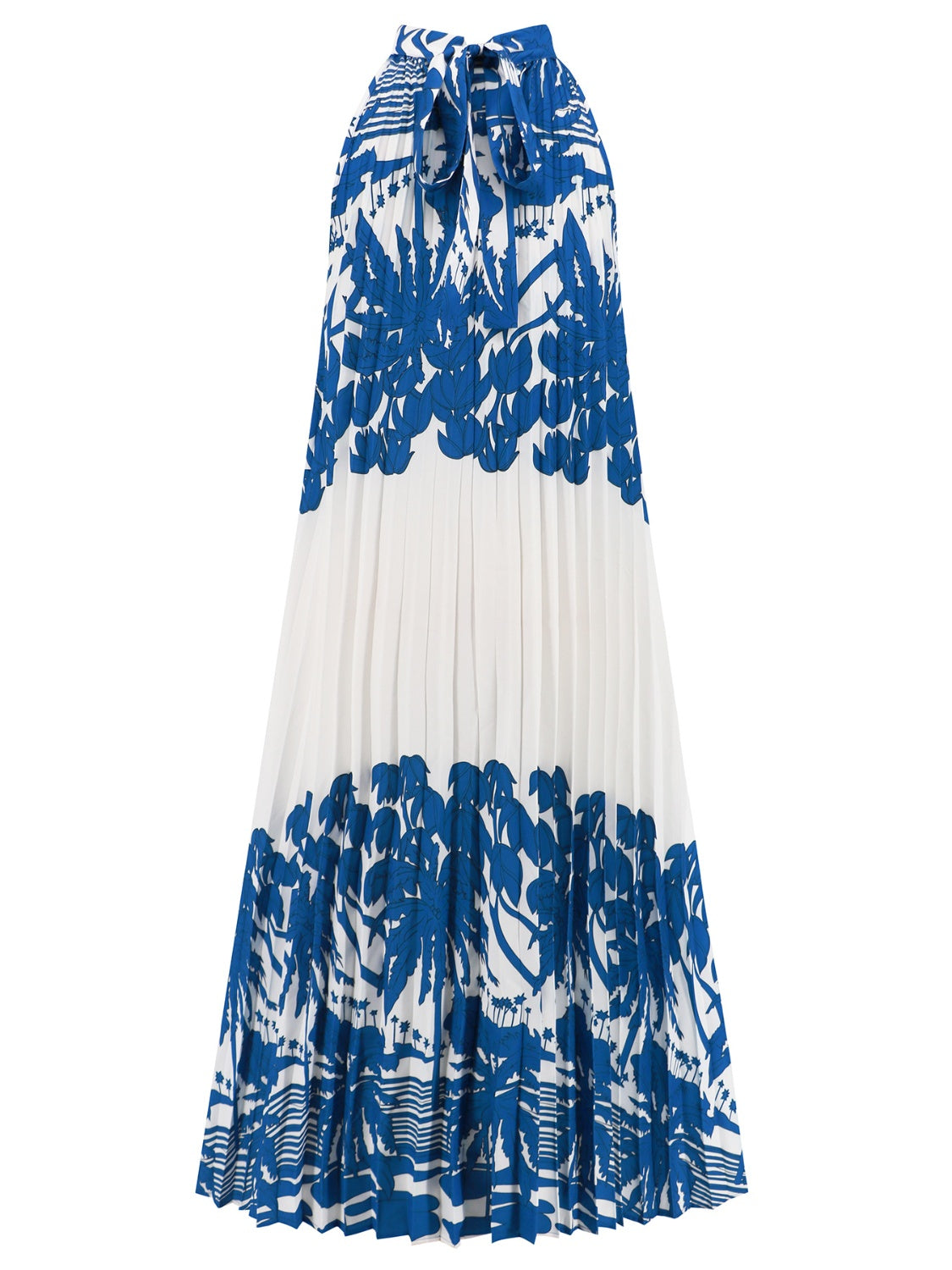 Tied Printed Sleeveless Midi Dress-TOPS / DRESSES-[Adult]-[Female]-2022 Online Blue Zone Planet