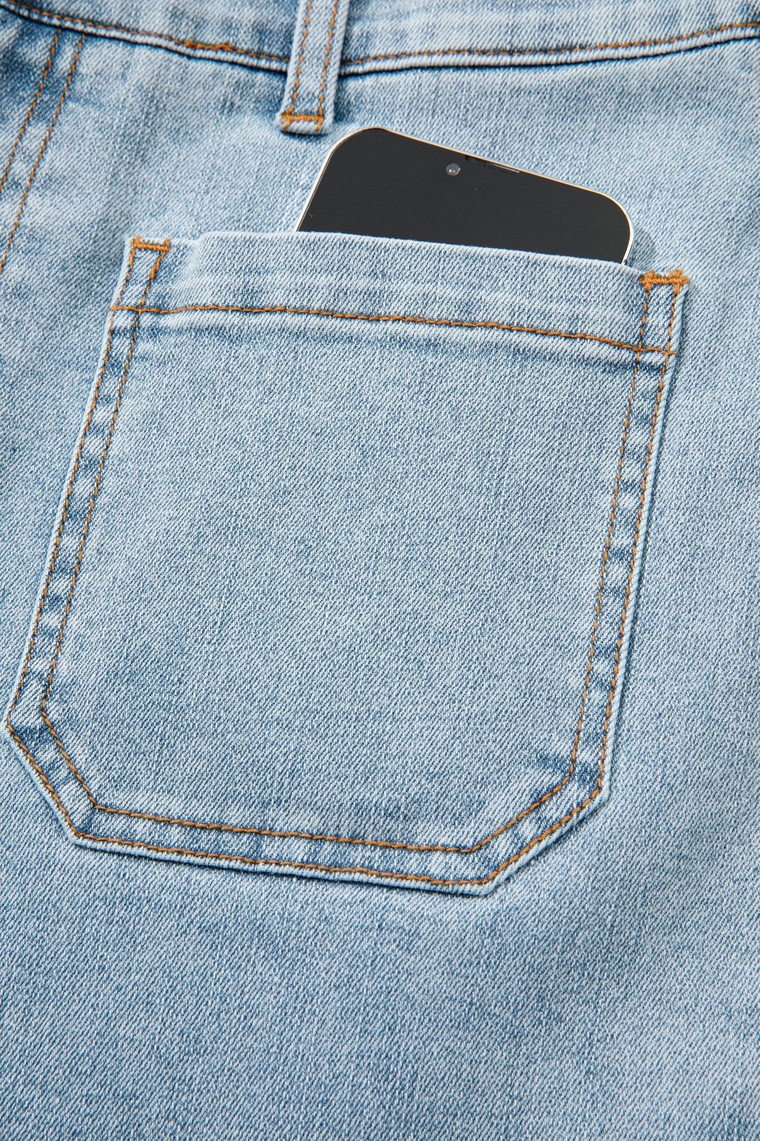 Beau Blue Solid Full-Length Regular Pocket Detail Wholesale Denim Jeans-Bottoms/Jeans-[Adult]-[Female]-2022 Online Blue Zone Planet