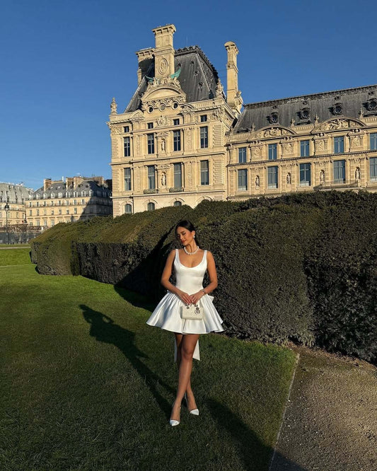 Tina's White Backless Bow Sleeveless Mini Dress-TOPS / DRESSES-[Adult]-[Female]-2022 Online Blue Zone Planet