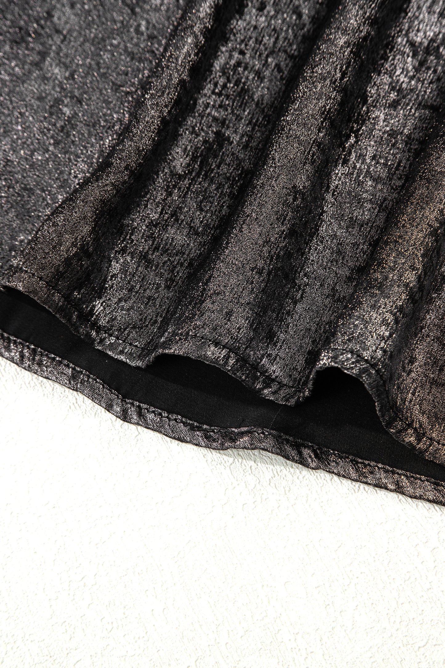 Silvery Metallic Round Neck Ruffle Trim Sleeveless Top-Tops/Tank Tops-[Adult]-[Female]-2022 Online Blue Zone Planet