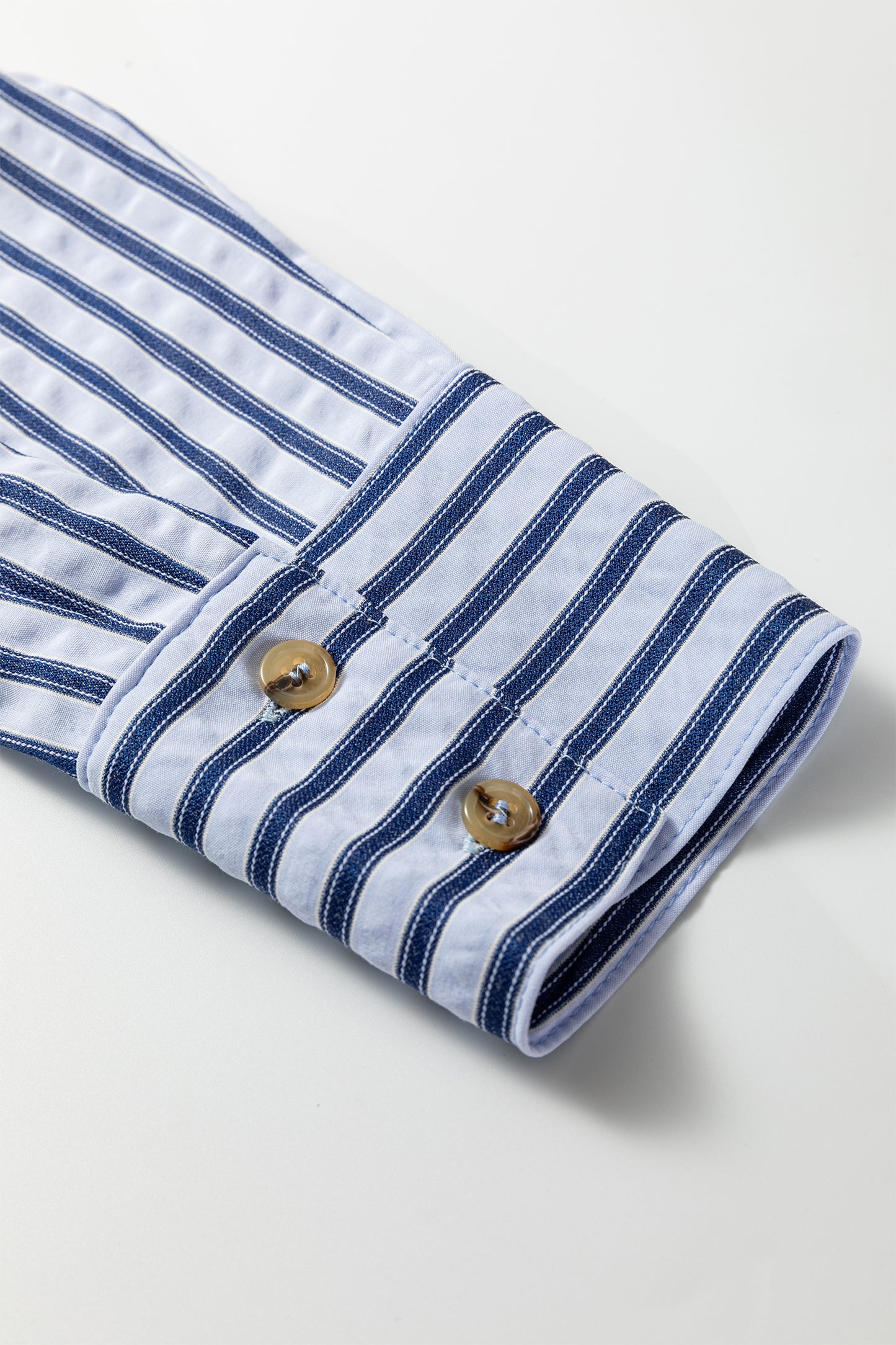 Blue Stripe Button Down Long Sleeve Loose Shirt-Tops/Blouses & Shirts-[Adult]-[Female]-2022 Online Blue Zone Planet