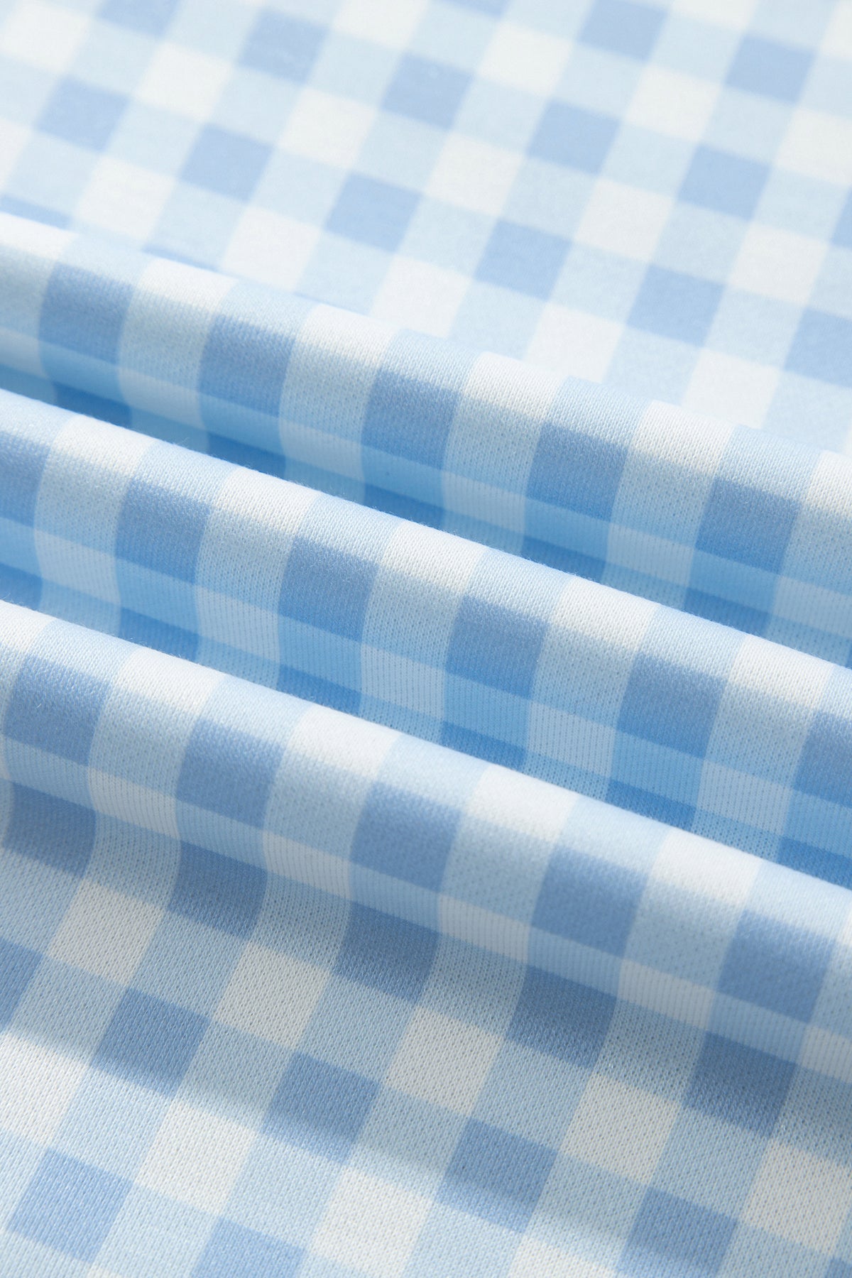 Light Blue Casual Plus Size Plaid Sweatshirt-Plus Size/Plus Size Sweatshirts & Hoodies-[Adult]-[Female]-2022 Online Blue Zone Planet