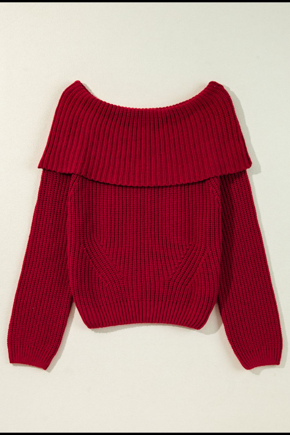 Off-Shoulder Long Sleeve Sweater-TOPS / DRESSES-[Adult]-[Female]-2022 Online Blue Zone Planet