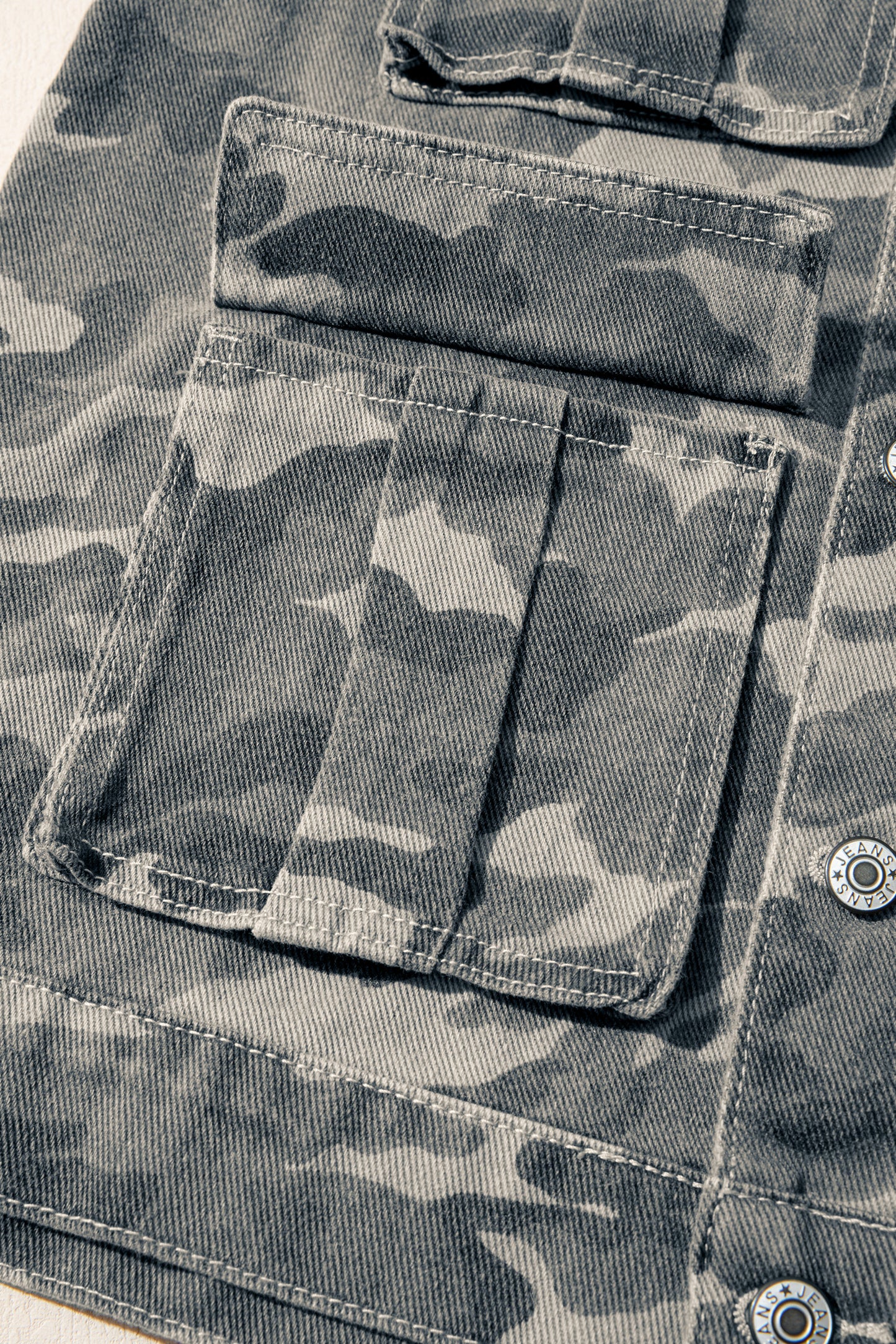 Green Camo Cargo Denim Vest-Outerwear/Vests-[Adult]-[Female]-2022 Online Blue Zone Planet