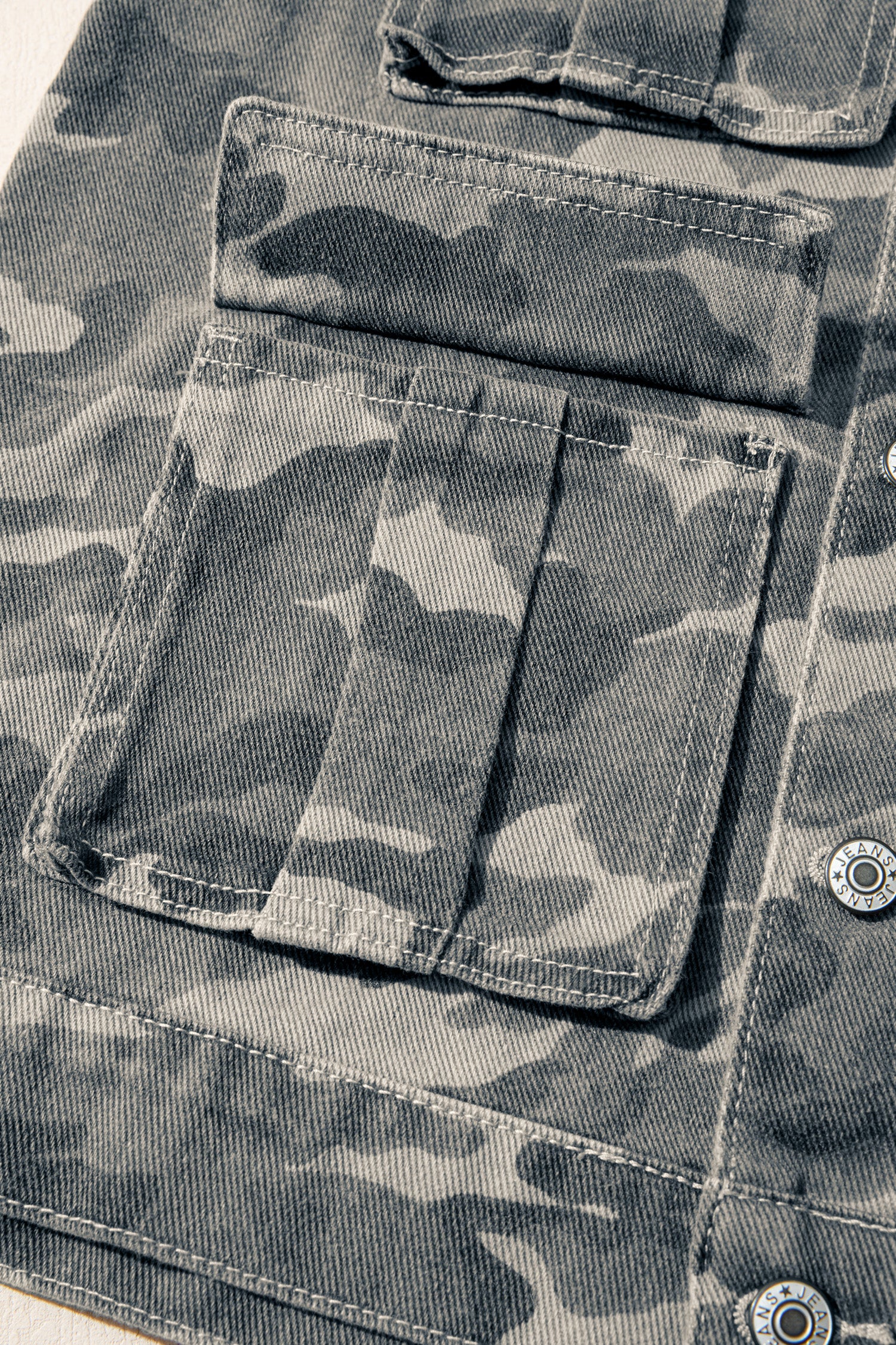Green Camo Cargo Denim Vest-Outerwear/Vests-[Adult]-[Female]-2022 Online Blue Zone Planet
