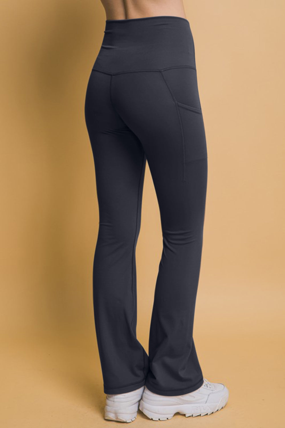 Blue Zone Planet | Love Tree High Waist Flare Active Leggings with Side Pockets-BOTTOMS SIZES SMALL MEDIUM LARGE-[Adult]-[Female]-2022 Online Blue Zone Planet