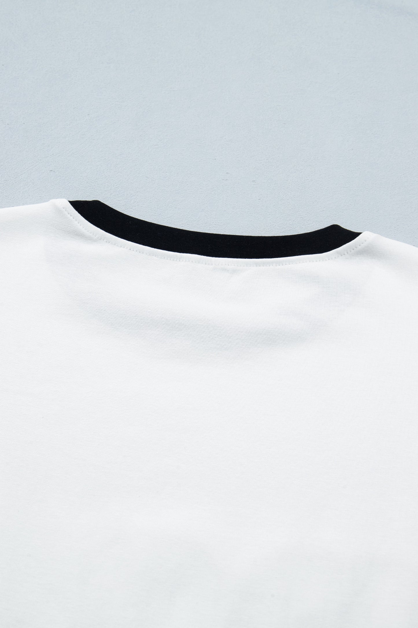 White Usa Sequin Color Block Trim Loose T Shirt-Tops/Tops & Tees-[Adult]-[Female]-2022 Online Blue Zone Planet