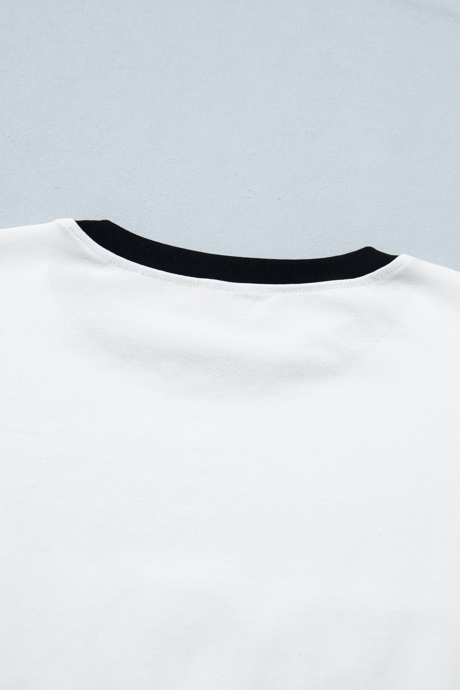 White Usa Sequin Color Block Trim Loose T Shirt-Tops/Tops & Tees-[Adult]-[Female]-2022 Online Blue Zone Planet