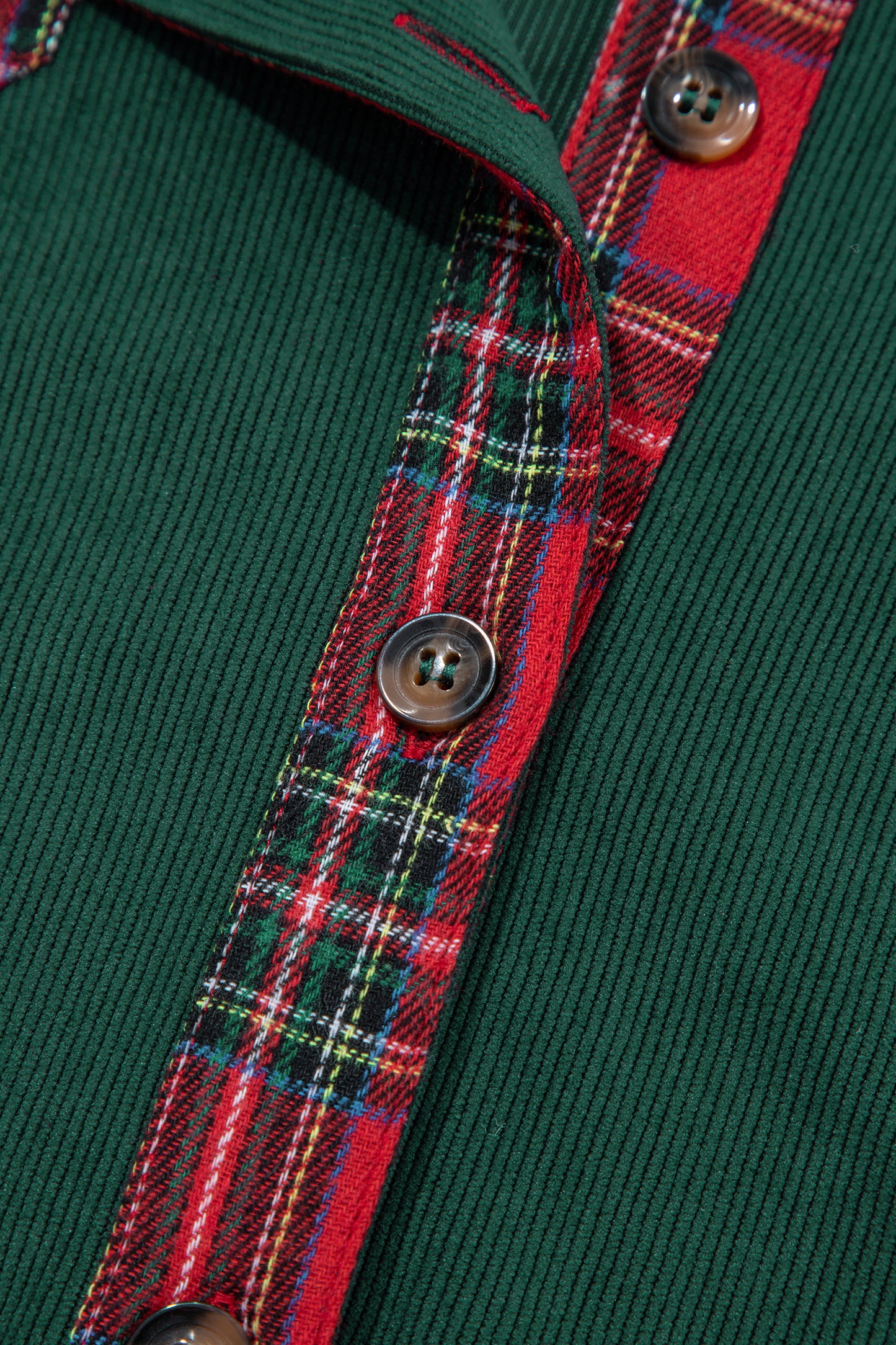 Blackish Green Plaid Pocket Button Long Sleeve Shift Shacket-Outerwear/Jackets-[Adult]-[Female]-2022 Online Blue Zone Planet