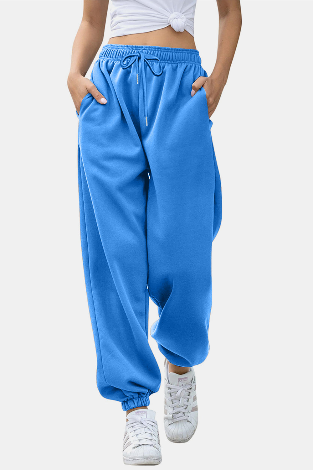 Elastic Waist Joggers with Pockets-TOPS / DRESSES-[Adult]-[Female]-2022 Online Blue Zone Planet