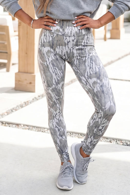 Multicolour Camouflage Pattern High Waist Leggings-Bottoms/Leggings-[Adult]-[Female]-Multicolour-S-2022 Online Blue Zone Planet
