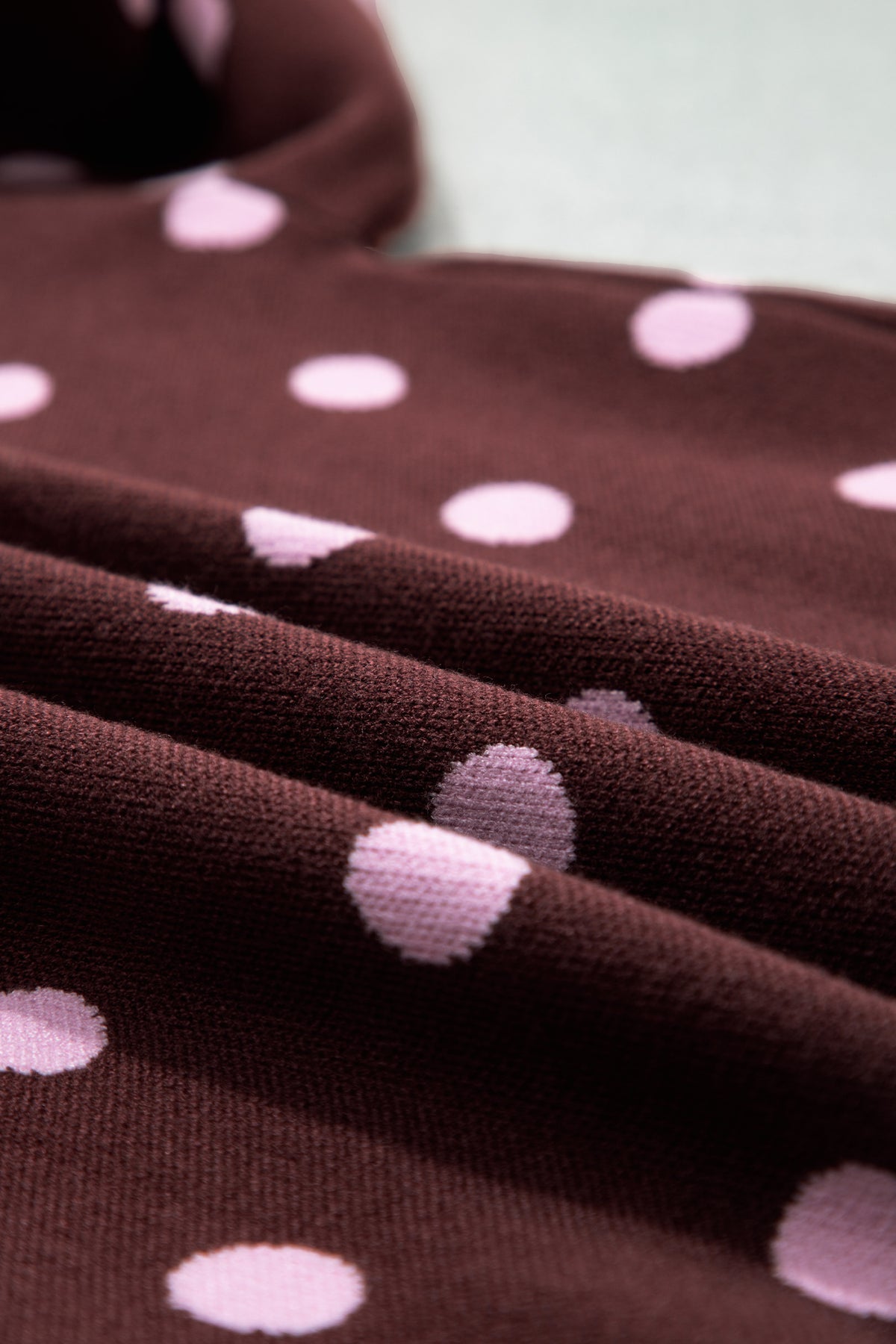 Pink Polka Dot Pattern Color Block Collared Loose Pullover Sweater-Sweaters & Cardigans/Sweaters-[Adult]-[Female]-2022 Online Blue Zone Planet
