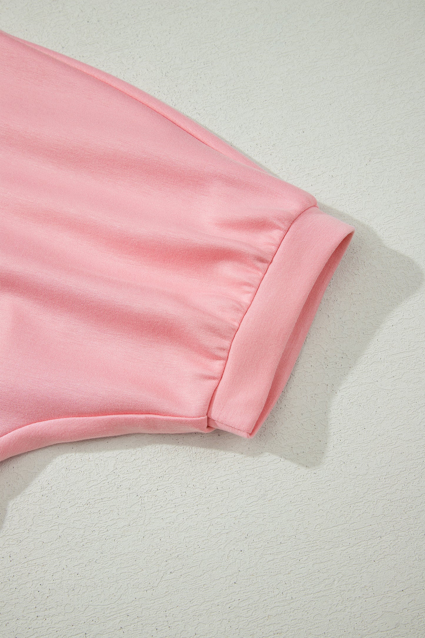 Gossamer Pink Scalloped V Neck Dolman Oversize Top Drawstring Short Set-Two Piece Sets/Short Sets-[Adult]-[Female]-2022 Online Blue Zone Planet
