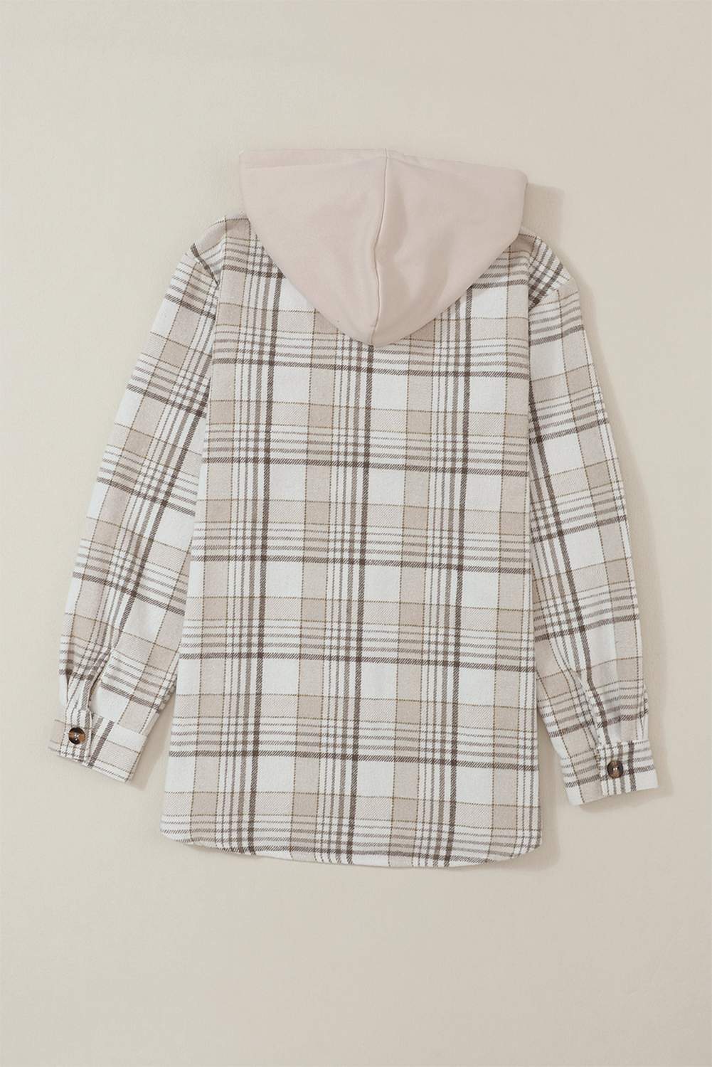 Plaid Removable Hood Button Up Shacket-TOPS / DRESSES-[Adult]-[Female]-2022 Online Blue Zone Planet