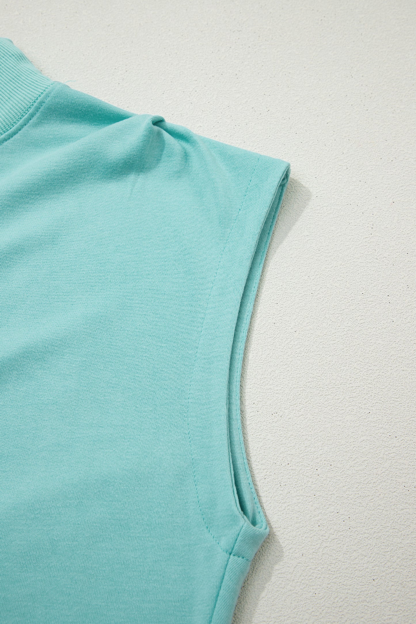 Black Solid Color High Neck Cap Sleeve Loose Top-Tops/Tops & Tees-[Adult]-[Female]-2022 Online Blue Zone Planet