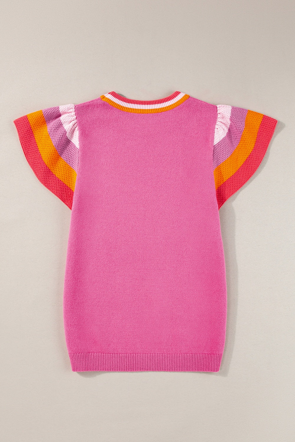 Color Block Round Neck Knit Top-TOPS / DRESSES-[Adult]-[Female]-2022 Online Blue Zone Planet