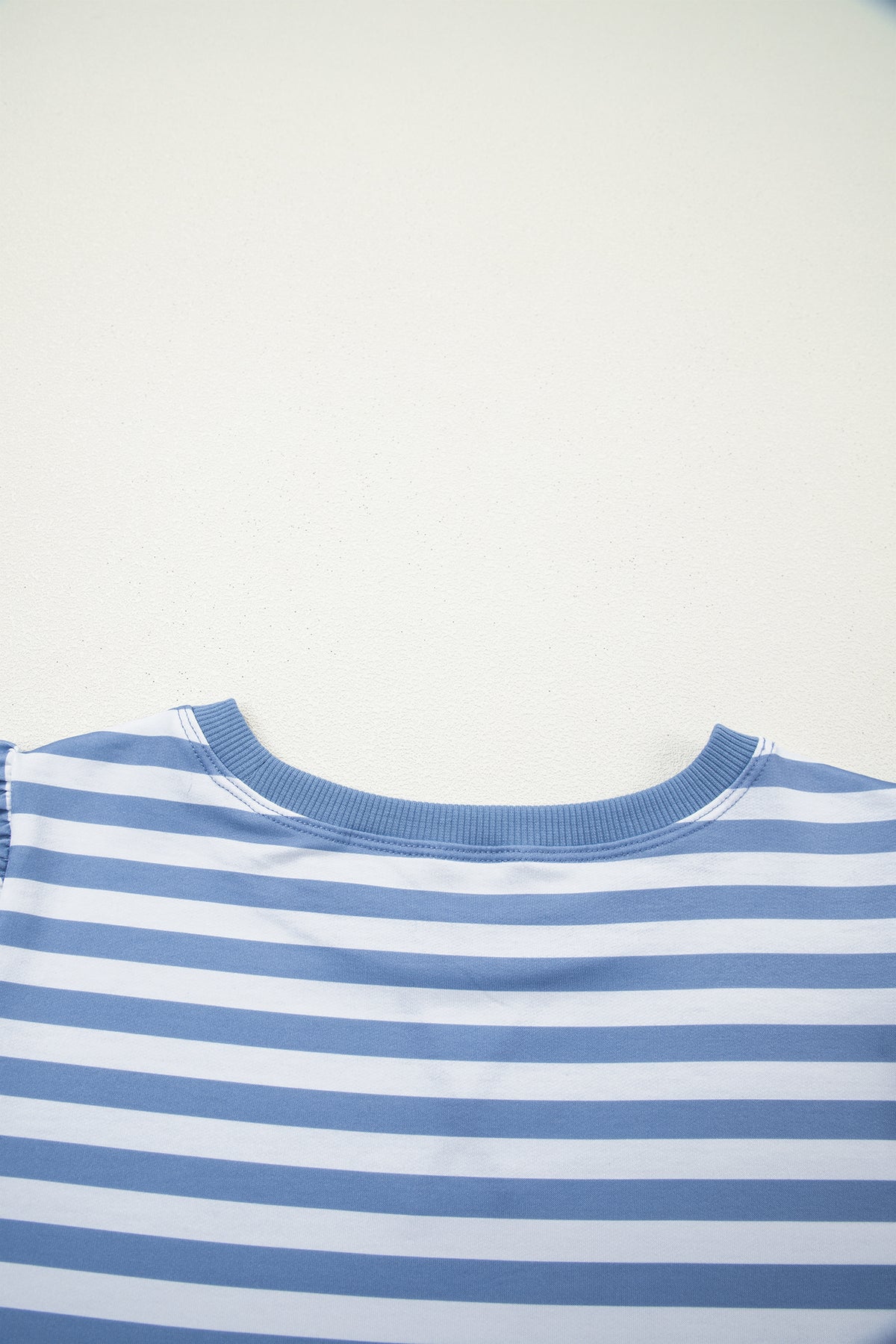 Orange Stripe Short Bubble Sleeve T Shirt-Tops/Tops & Tees-[Adult]-[Female]-2022 Online Blue Zone Planet