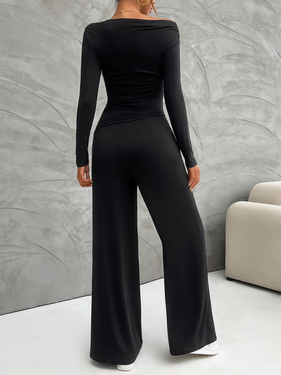 Long Sleeve Top and Wide Leg Pants Set-TOPS / DRESSES-[Adult]-[Female]-2022 Online Blue Zone Planet