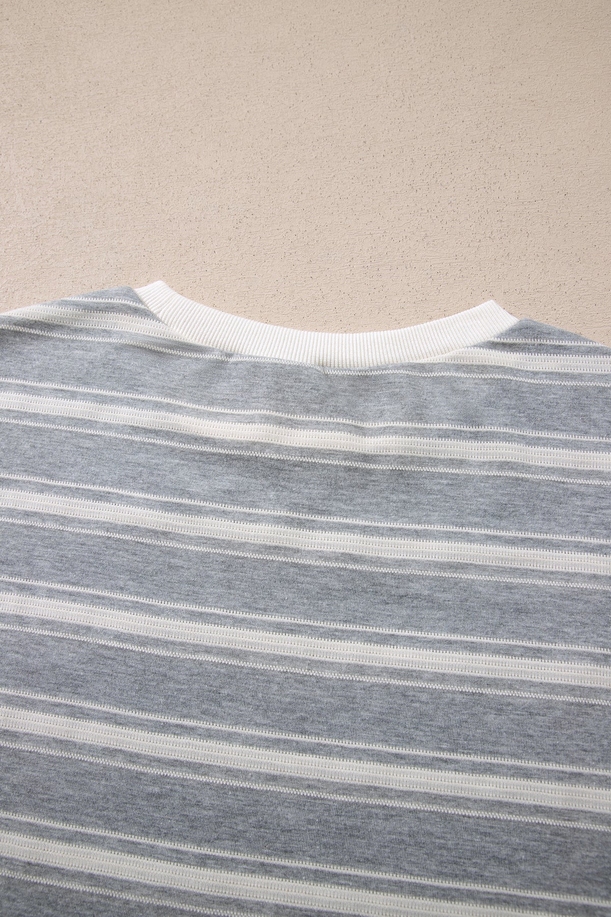 Gray Stripe Long Sleeve Round Neck Tunic Top-Tops/Long Sleeve Tops-[Adult]-[Female]-2022 Online Blue Zone Planet