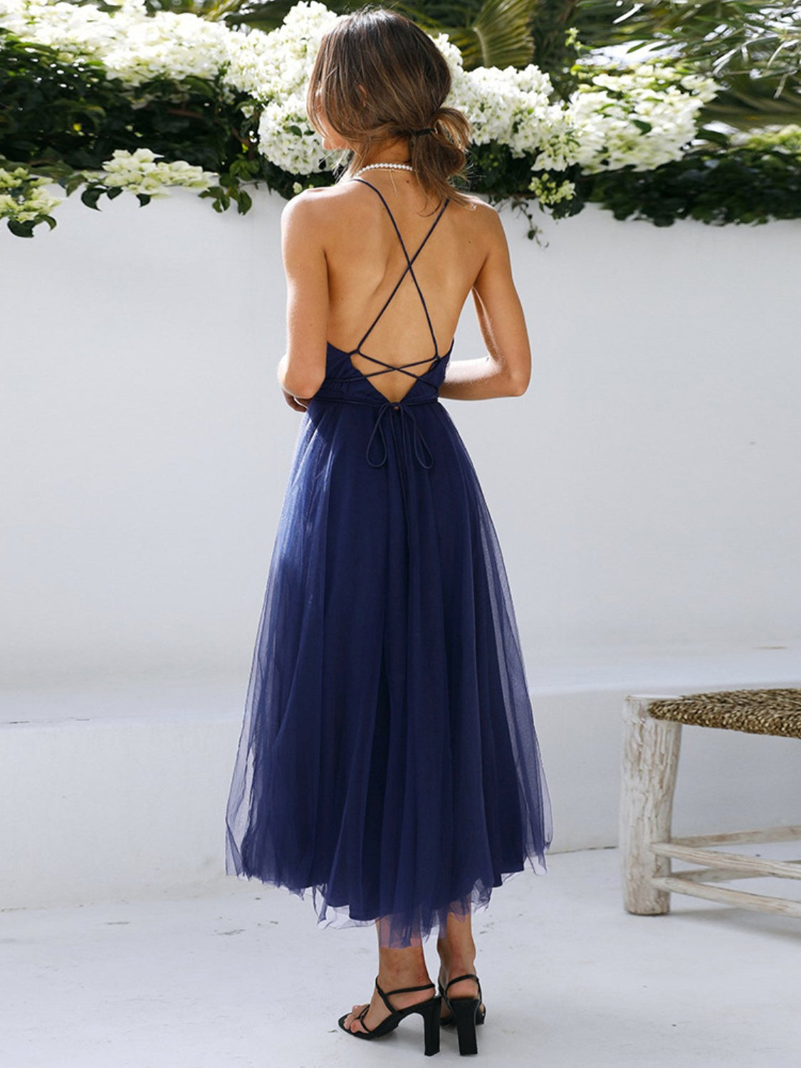 Backless Crisscross Sleeveless Midi Dress-TOPS / DRESSES-[Adult]-[Female]-2022 Online Blue Zone Planet