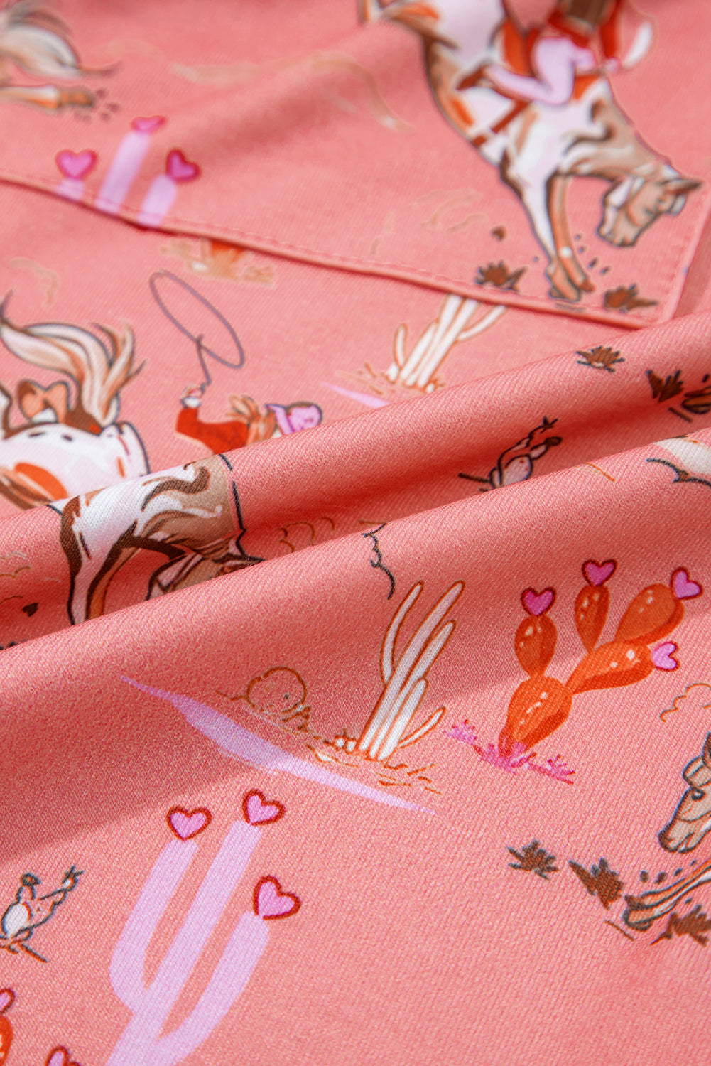 Blossom Cowgirl Country Print Pajamas Set-Loungewear & Sleepwear/Sleepwear-[Adult]-[Female]-2022 Online Blue Zone Planet
