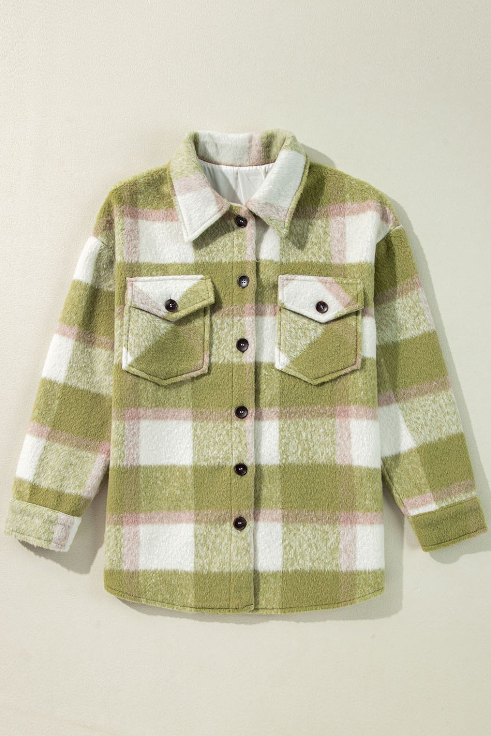 Blue Zone Planet | Pocketed Plaid Collared Neck Shacket-TOPS / DRESSES-[Adult]-[Female]-2022 Online Blue Zone Planet