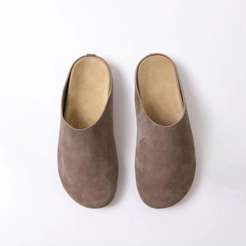 Blue Zone Planet | Suede Round Toe Slip-Ons-SHOES-[Adult]-[Female]-2022 Online Blue Zone Planet