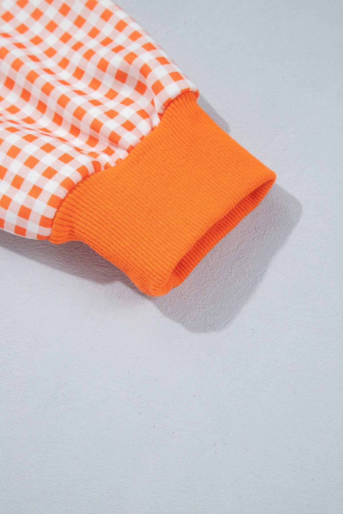 Carrot Gingham Plaid Oversized Pullover Sweatshirt-Tops/Sweatshirts & Hoodies-[Adult]-[Female]-2022 Online Blue Zone Planet