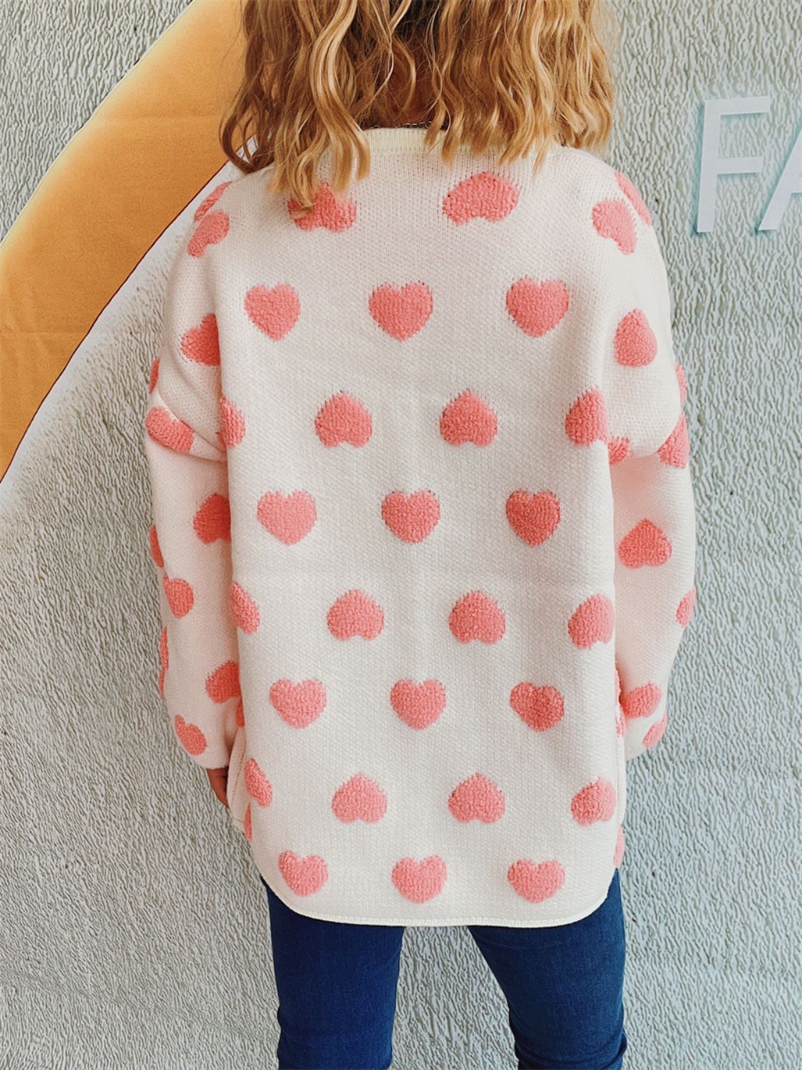 Heart Button Up Long Sleeve Cardigan-TOPS / DRESSES-[Adult]-[Female]-2022 Online Blue Zone Planet