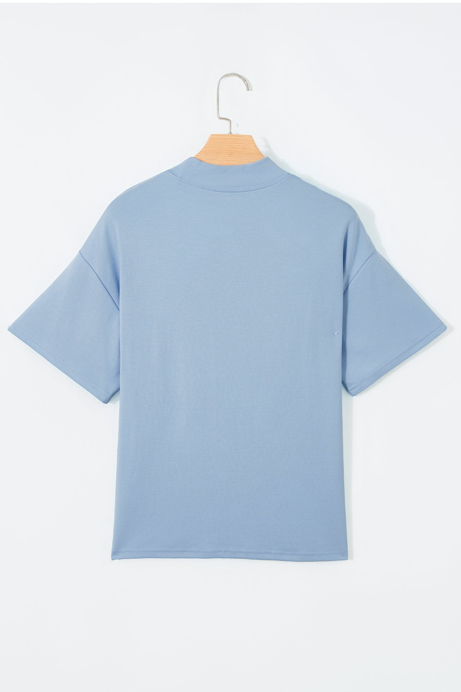 Pink Solid Color High Neck Oversize Tee-Tops/Tops & Tees-[Adult]-[Female]-2022 Online Blue Zone Planet