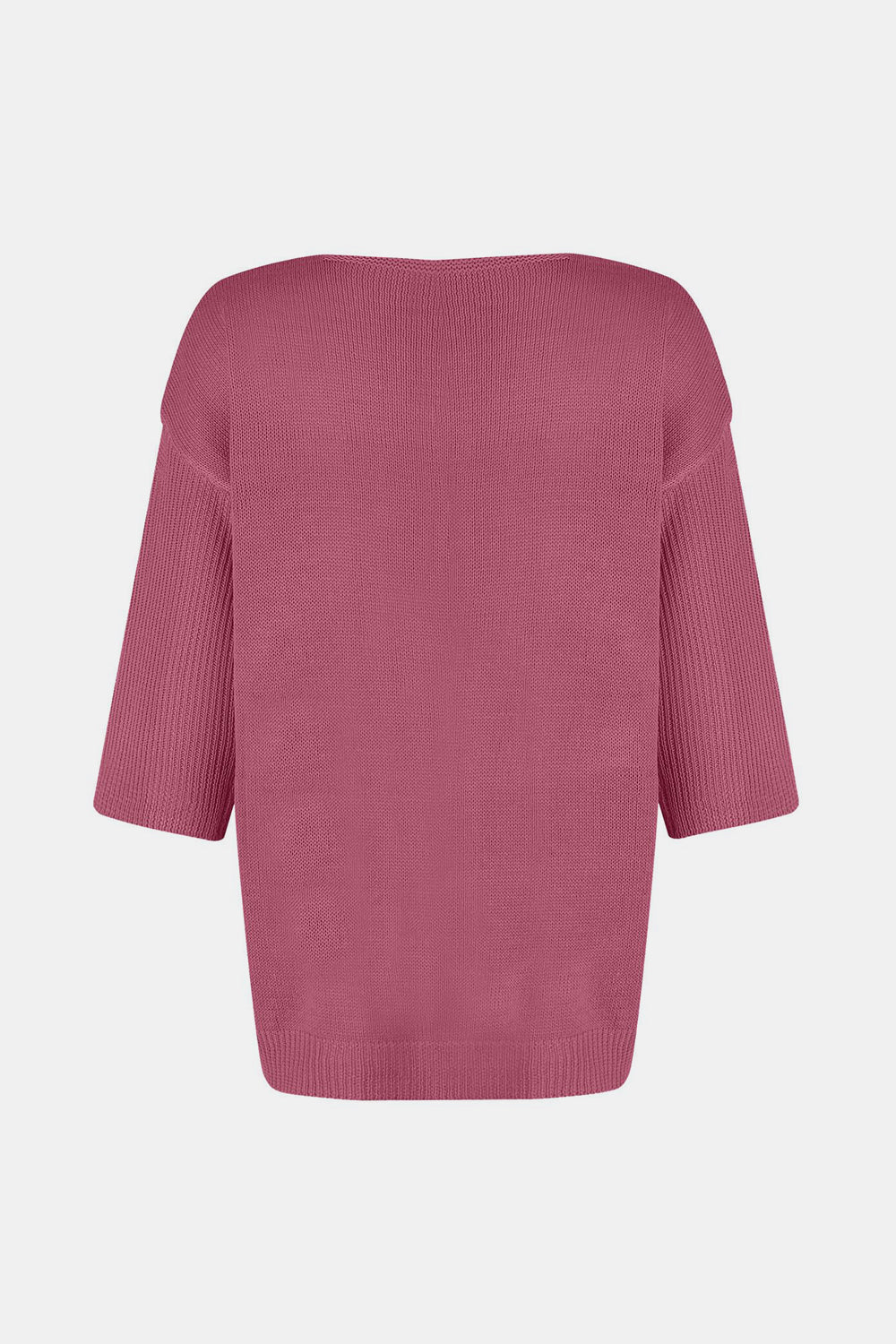 V-Neck Three-Quarter Sleeve Knit Top-TOPS / DRESSES-[Adult]-[Female]-2022 Online Blue Zone Planet