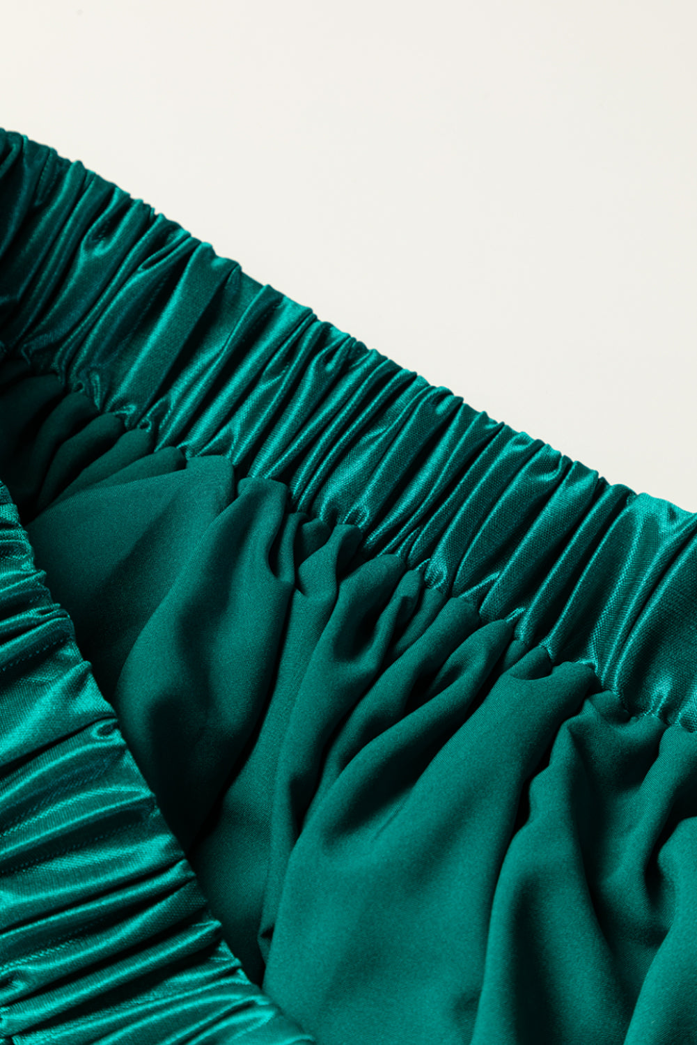 Blackish Green Satin Elastic Waist Pleated Maxi Skirt-Bottoms/Skirts & Petticoat-[Adult]-[Female]-2022 Online Blue Zone Planet