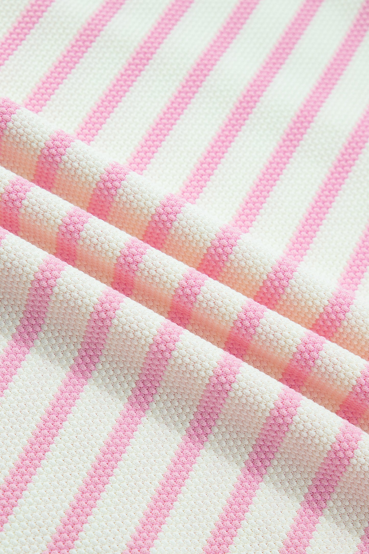 Pink Stripe Ruffled Short Sleeve Patchwork Blouse-Tops/Blouses & Shirts-[Adult]-[Female]-2022 Online Blue Zone Planet