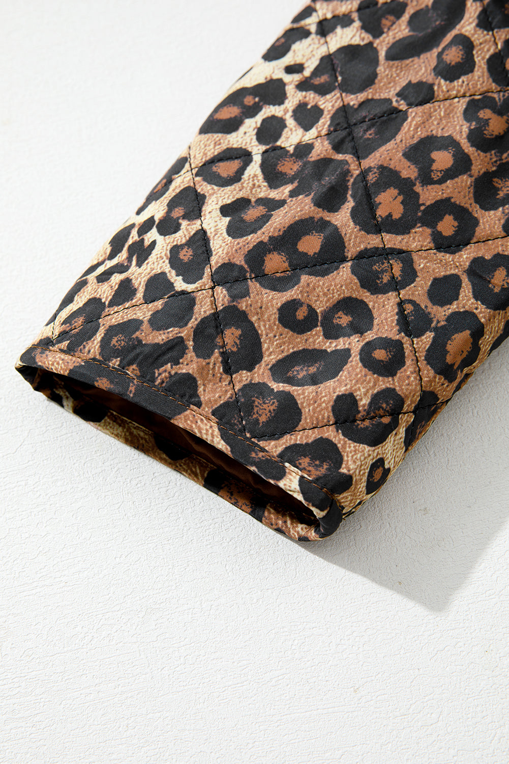 Khaki Leopard Quilted Tie Front Jacket-Outerwear/Jackets-[Adult]-[Female]-2022 Online Blue Zone Planet