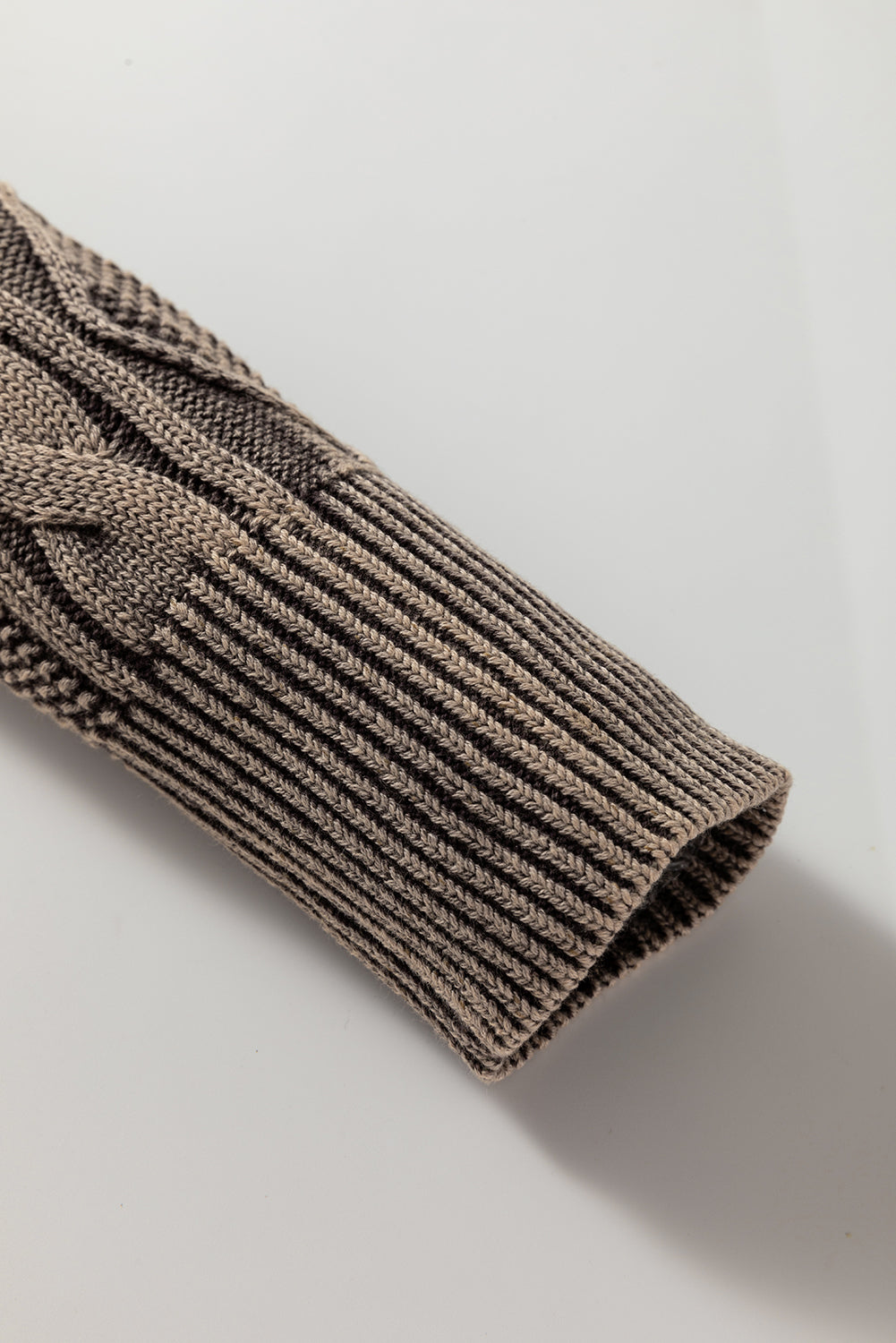 Dark Brown Contrast Cable Knit Sleeve Casual Sweater-TOPS / DRESSES-[Adult]-[Female]-2022 Online Blue Zone Planet