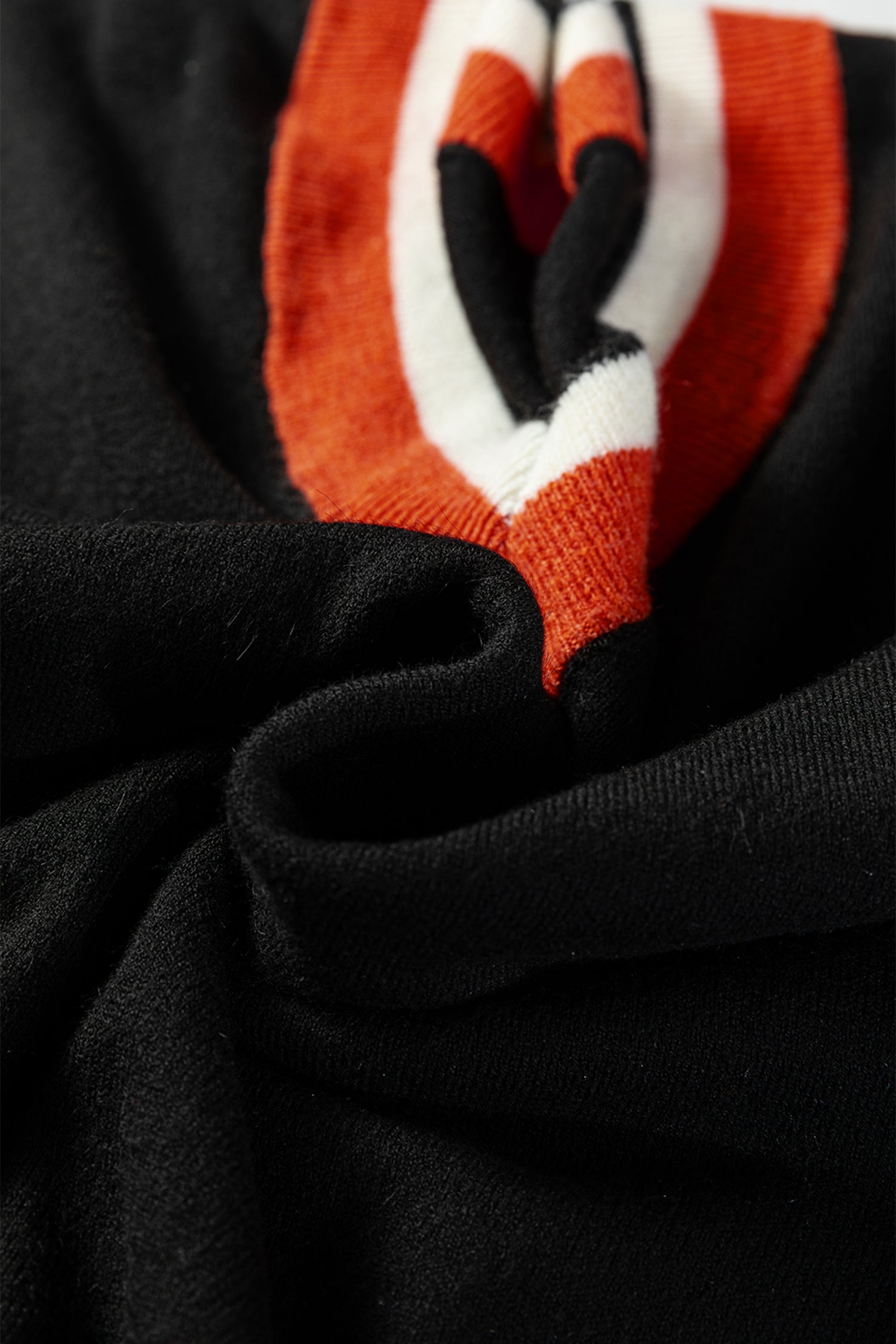 Black Contrast Striped Trim V Neck Varsity Sweater-TOPS / DRESSES-[Adult]-[Female]-2022 Online Blue Zone Planet