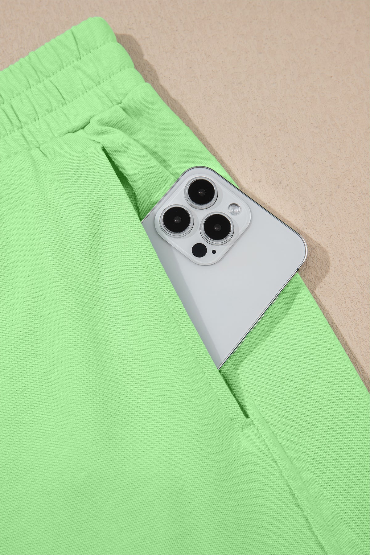 Green Solid Cover Oversize Tee Pocketed Casual Pants 2pcs Outfit-Two Piece Sets/Pant Sets-[Adult]-[Female]-2022 Online Blue Zone Planet