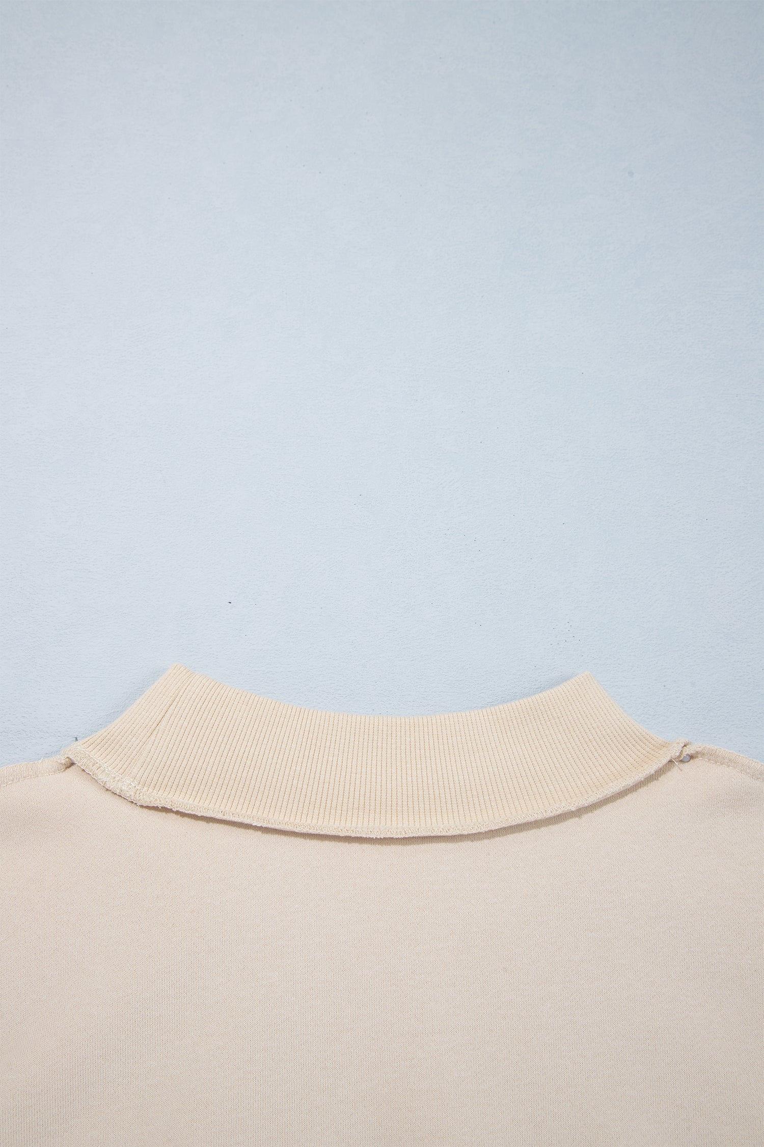 Beige CHRIST IS KING Embroidery High Neck Baggy Sweatshirt-Tops / Dresses-[Adult]-[Female]-2022 Online Blue Zone Planet
