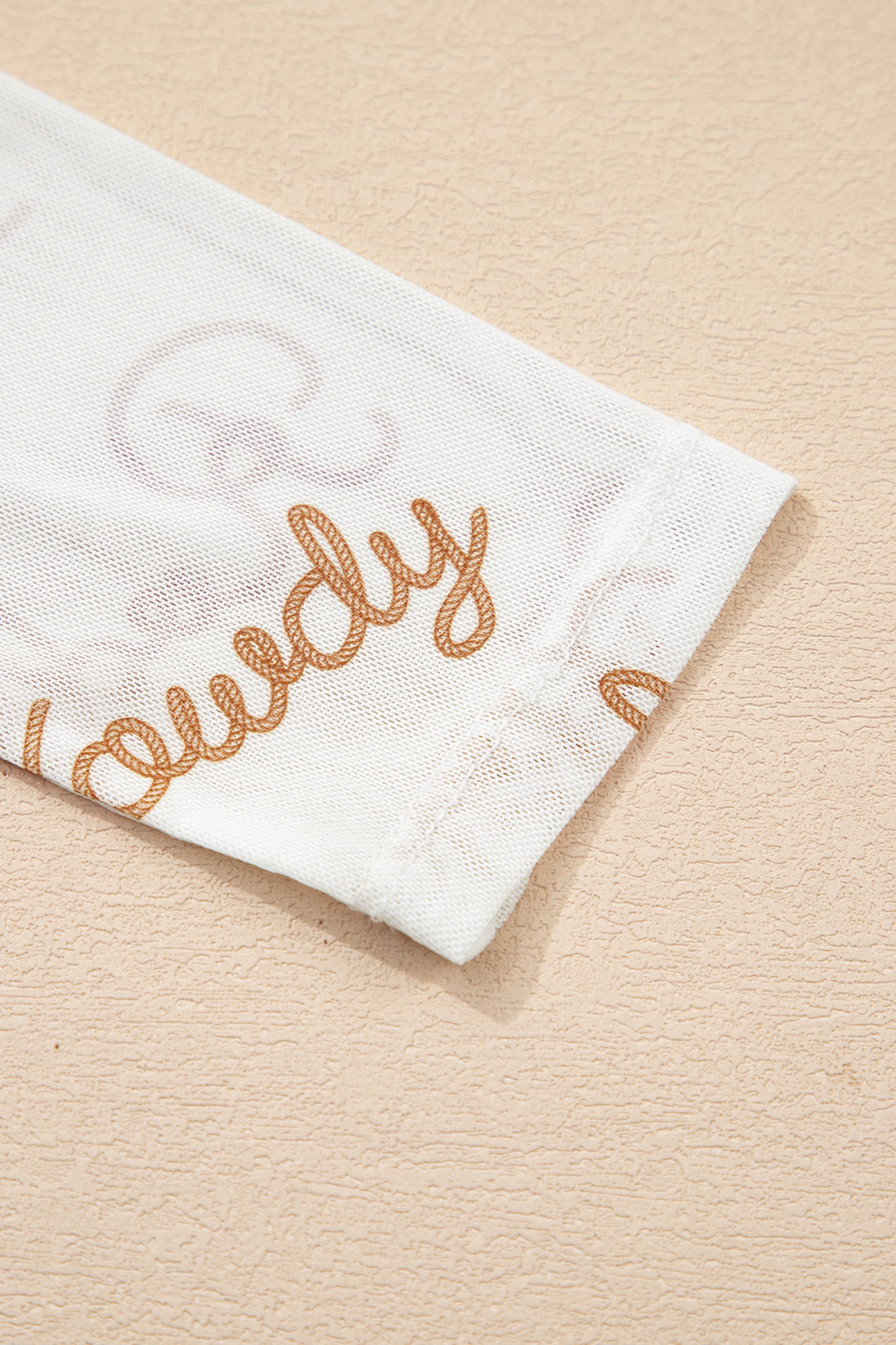 White Howdy Hey Yall Mesh High Neck Long Sleeve Top-Tops/Long Sleeve Tops-[Adult]-[Female]-2022 Online Blue Zone Planet