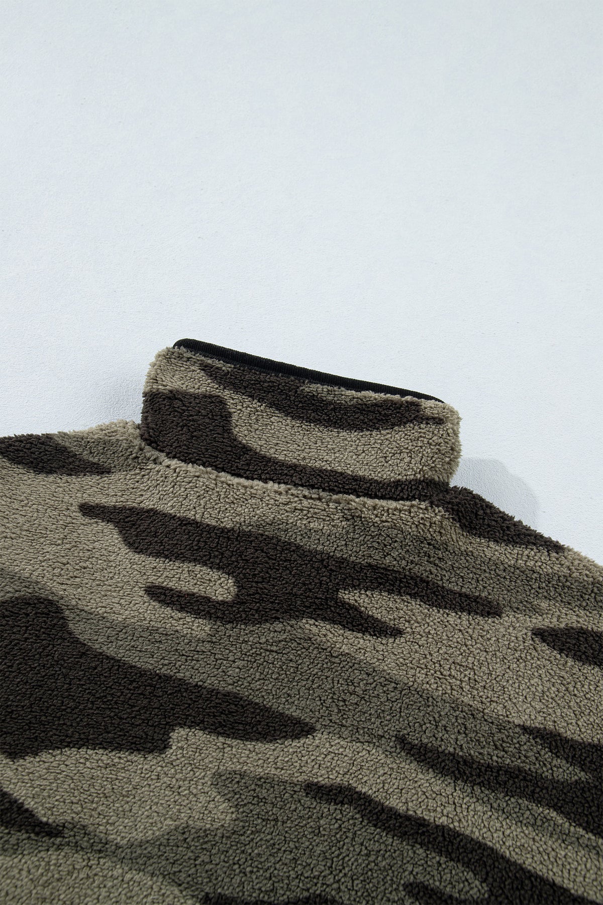 Multicolour Camouflage Fleece Half Zip-Up Long Sleeve Pocket Sweatshirt-Tops/Sweatshirts & Hoodies-[Adult]-[Female]-2022 Online Blue Zone Planet