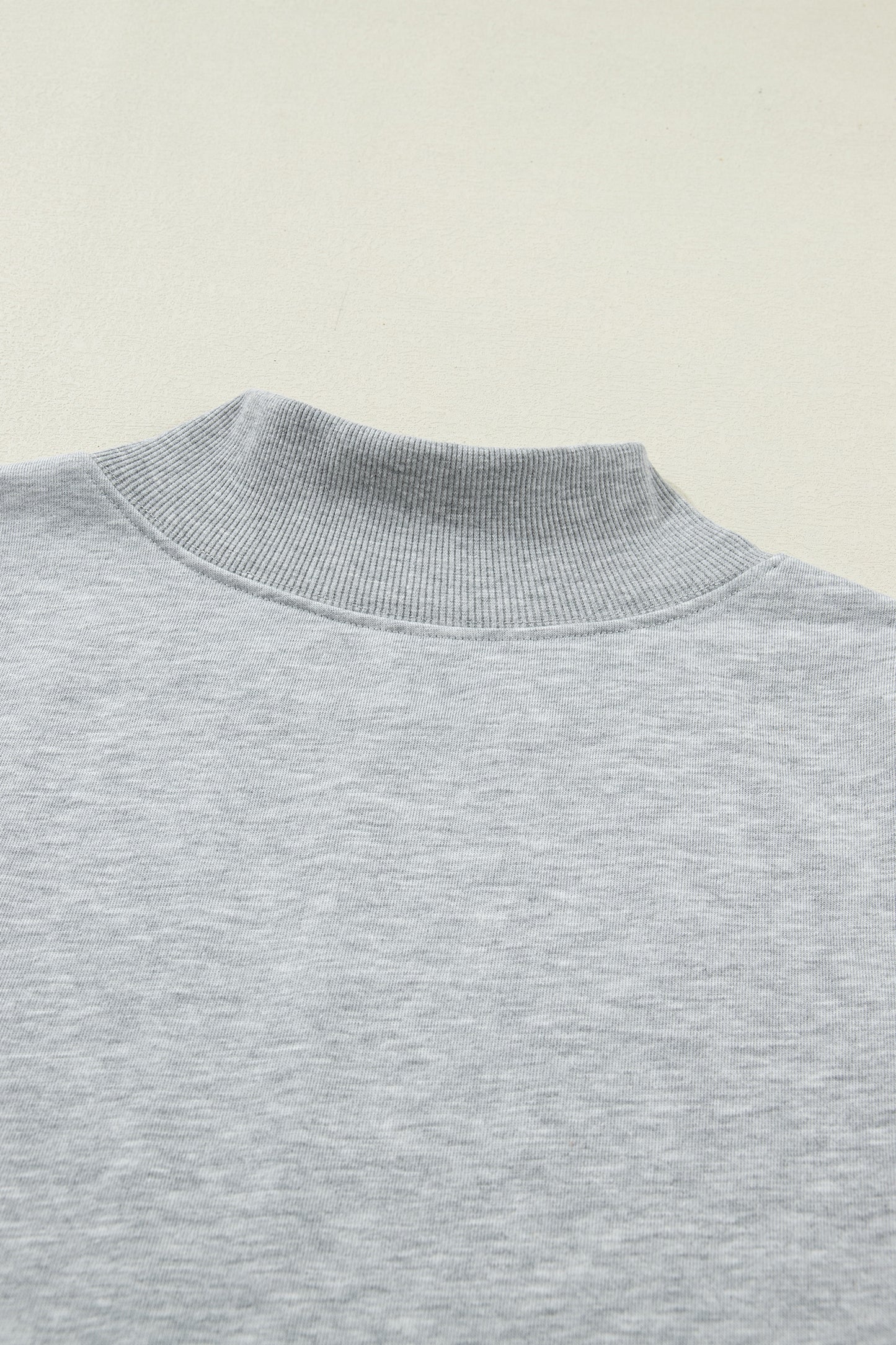 Light Grey Solid Color High Neck Cap Sleeve Loose Top-Tops/Tops & Tees-[Adult]-[Female]-2022 Online Blue Zone Planet