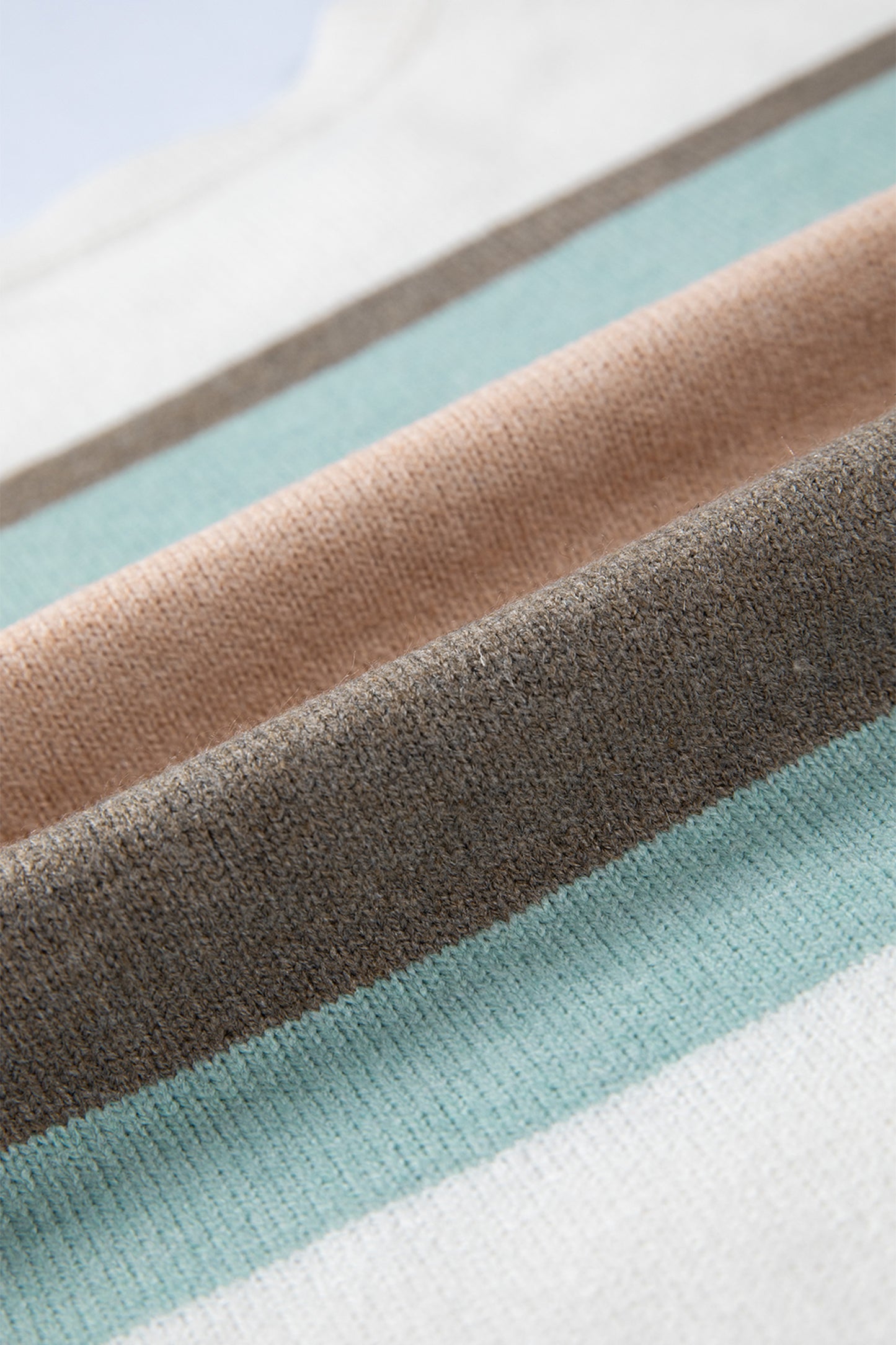 White Striped Color Block Knit Drop Shoulder Sweater-TOPS / DRESSES-[Adult]-[Female]-2022 Online Blue Zone Planet