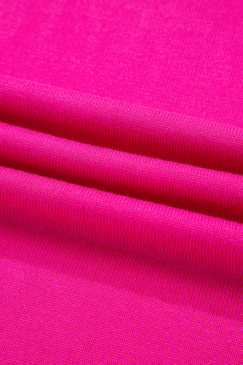 Rose Red Contrast Trim Round Neck Short Sleeve Loose Knit Sweater-TOPS / DRESSES-[Adult]-[Female]-2022 Online Blue Zone Planet