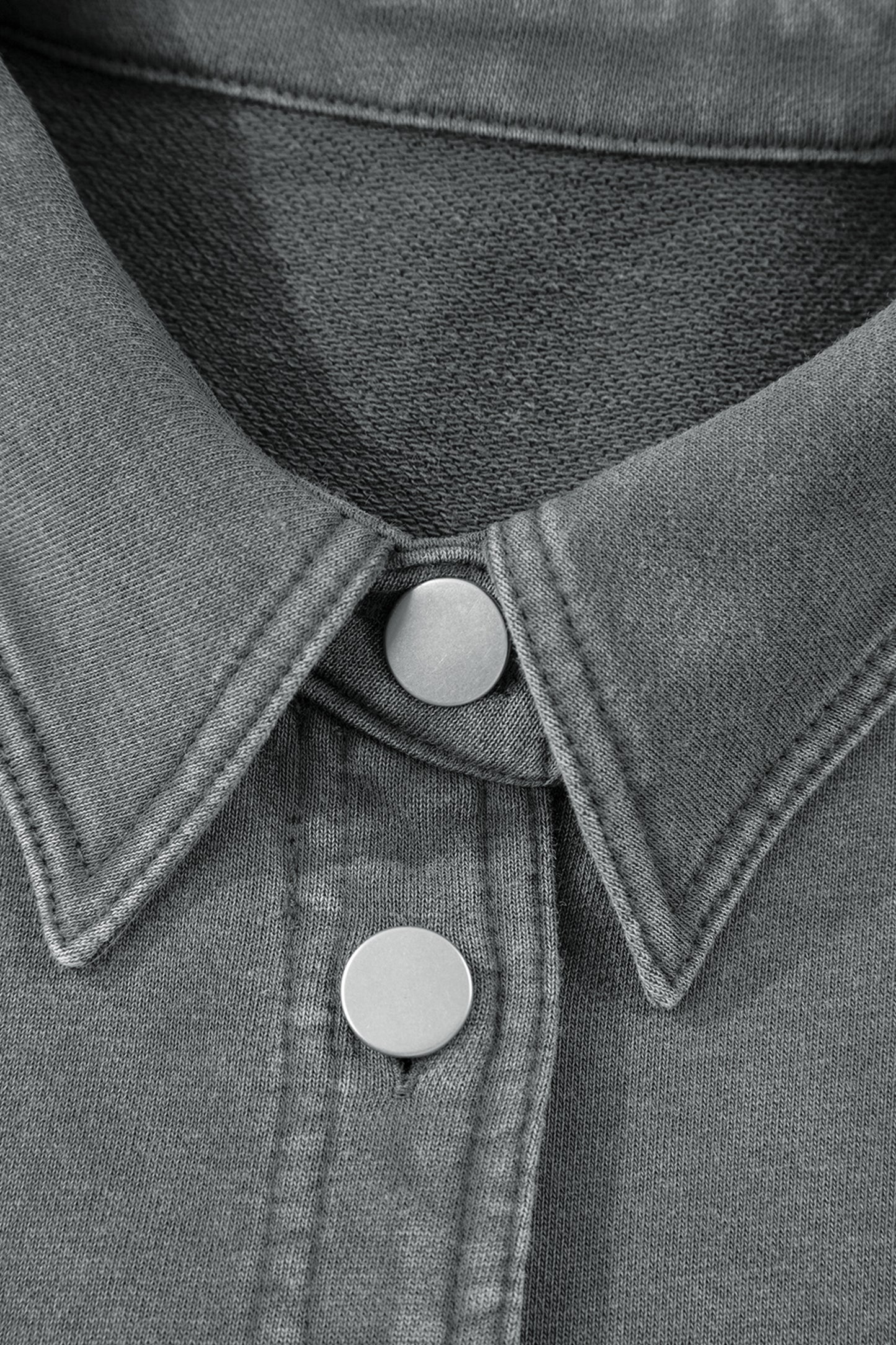 Medium Grey Mineral Wash Chest Pockets Drop Shoulder Shacket with Side Slit-Outerwear/Jackets-[Adult]-[Female]-2022 Online Blue Zone Planet