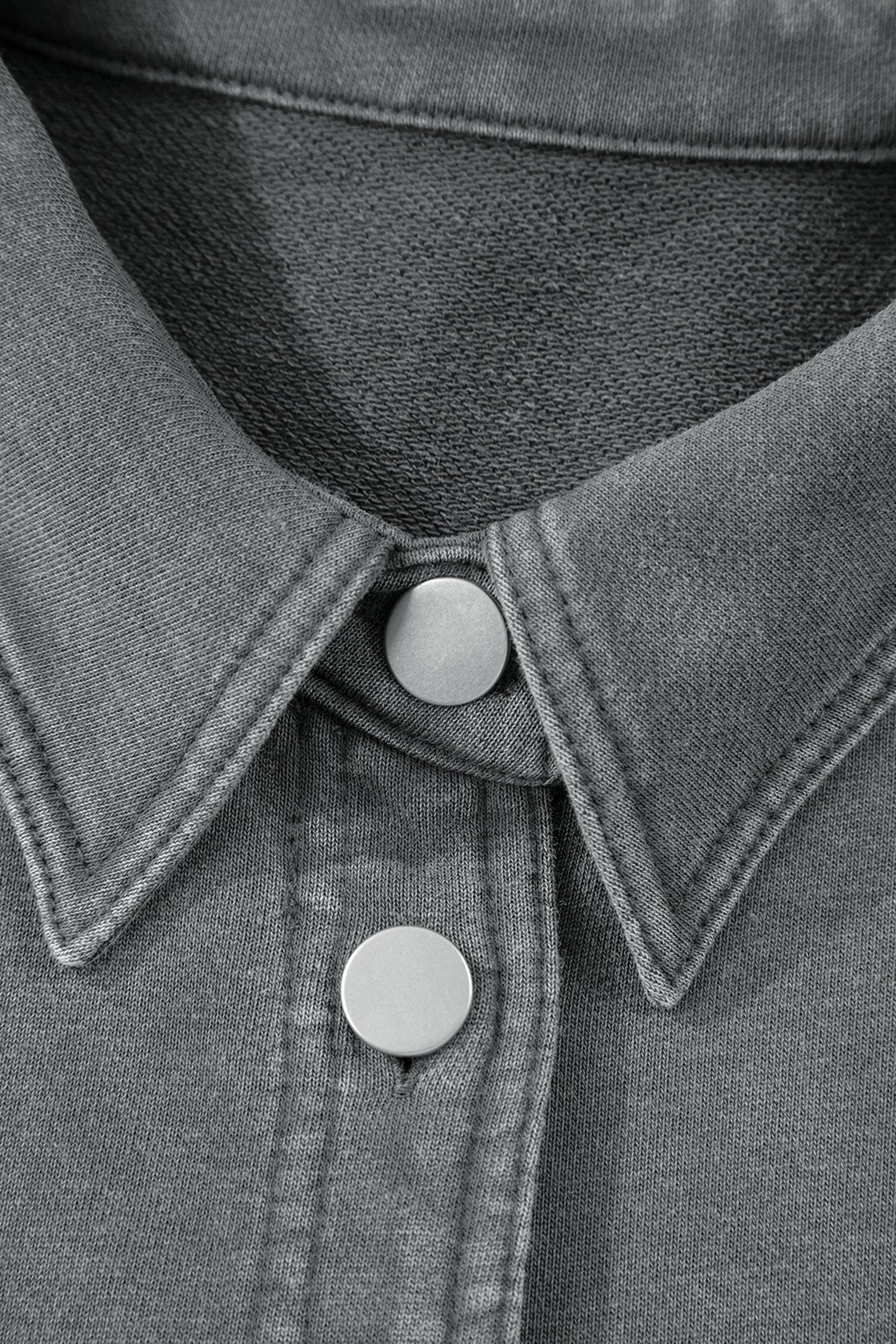 Medium Grey Mineral Wash Chest Pockets Drop Shoulder Shacket with Side Slit-Outerwear/Jackets-[Adult]-[Female]-2022 Online Blue Zone Planet