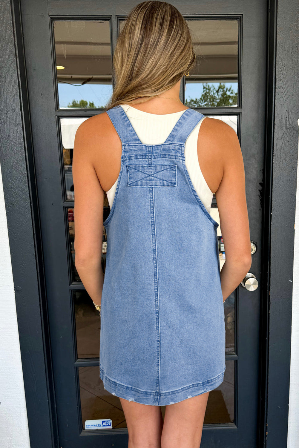 Dusk Blue Pocketed Adjustable Straps Denim Overall Dress-Dresses/Mini Dresses-[Adult]-[Female]-2022 Online Blue Zone Planet