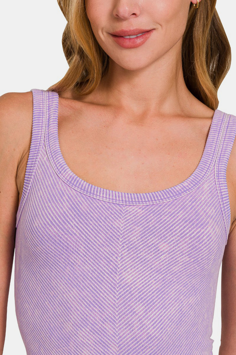 Zenana Ribbed Scoop Neck Tank-TOPS / DRESSES-[Adult]-[Female]-2022 Online Blue Zone Planet