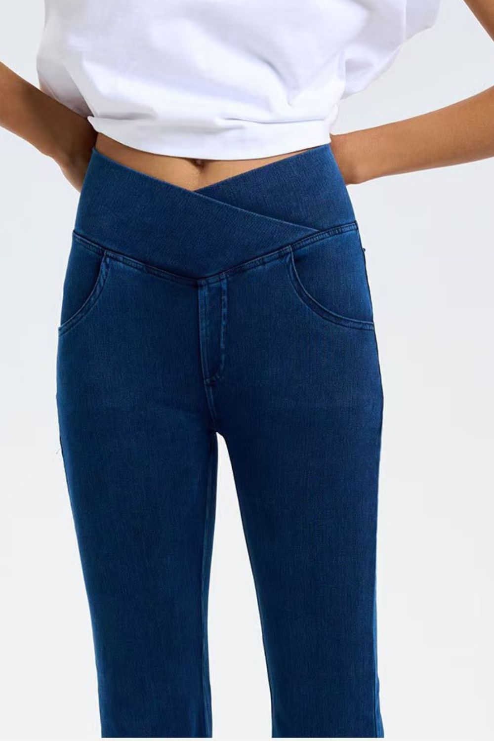 Basic Bae Pocketed Highly Stretchy Bootcut Jeans-BOTTOMS SIZES SMALL MEDIUM LARGE-[Adult]-[Female]-2022 Online Blue Zone Planet